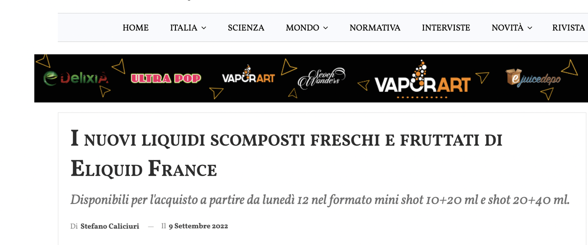 Eliquid France将推出调味电子烟新品