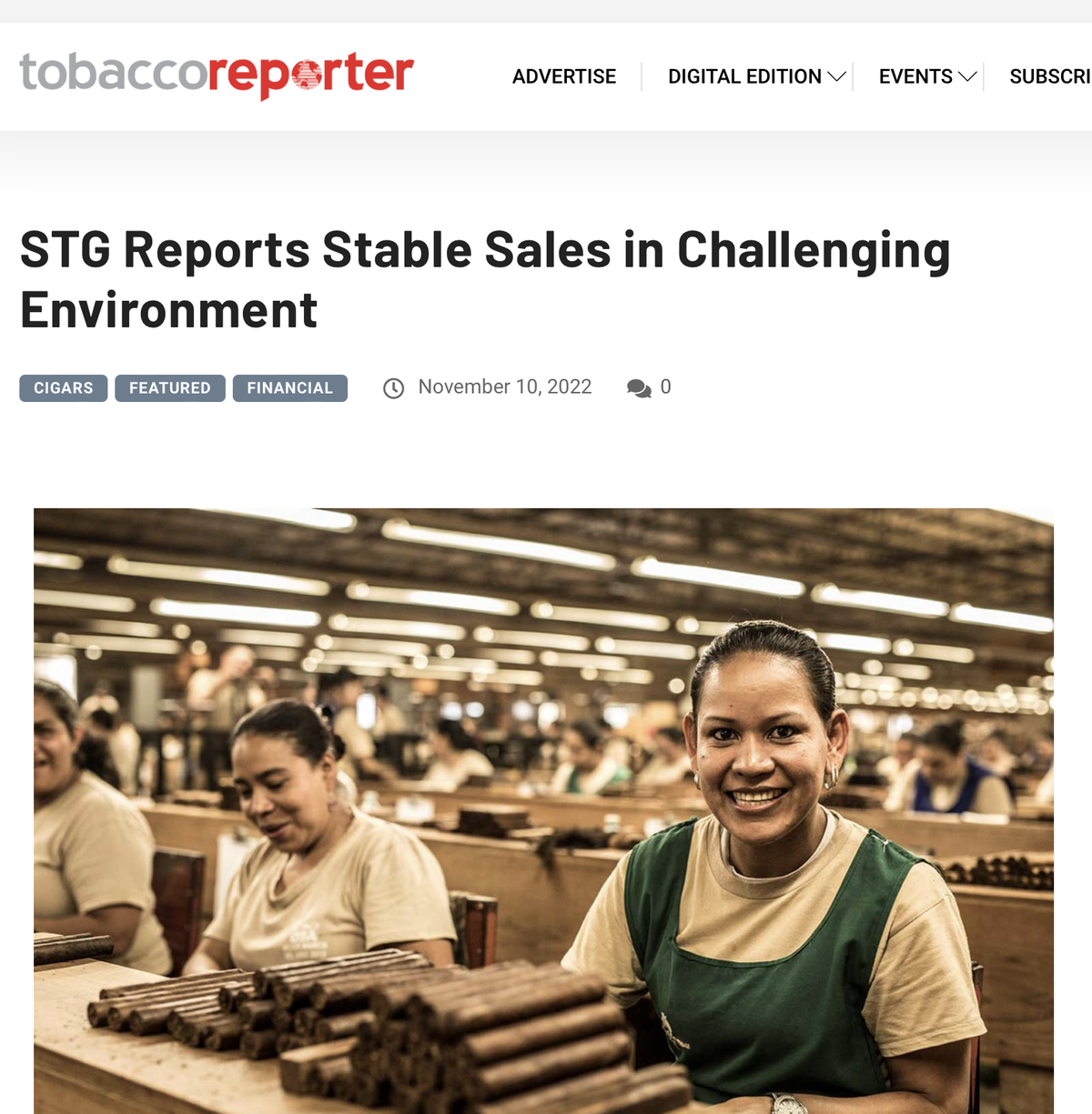 STG报告在充满挑战的环境中保持稳定的销售额