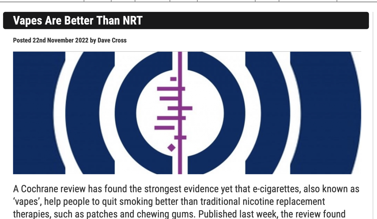 研究：电子烟比尼古丁减量香烟更好的证据 