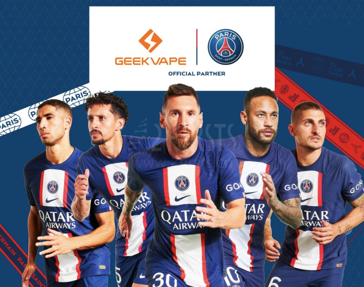 巴黎圣日尔曼足球俱乐部与Geekvape两度成为合作伙伴