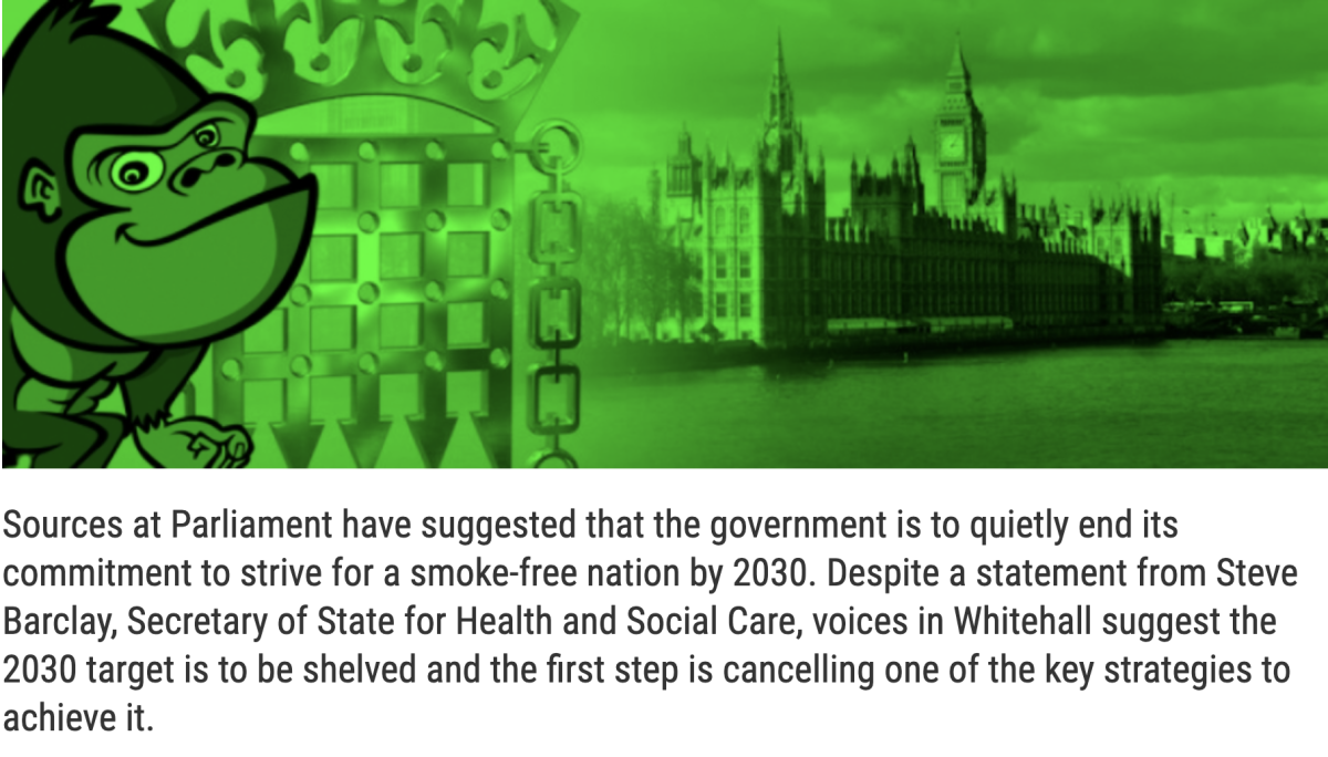 英国政府或将取消2030年实现无烟国家的目标