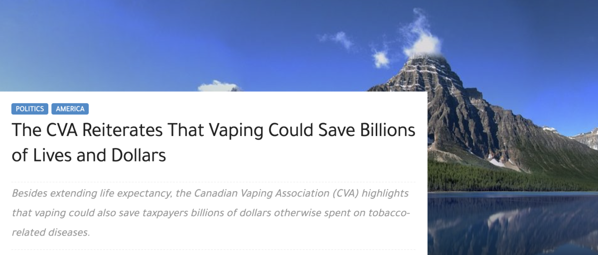加拿大电子烟协会称电子烟为纳税人节省数十亿美元