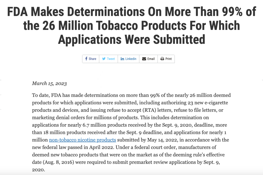 美国FDA对一次性电子烟企业“出招”，是早有预谋还是形势所迫？