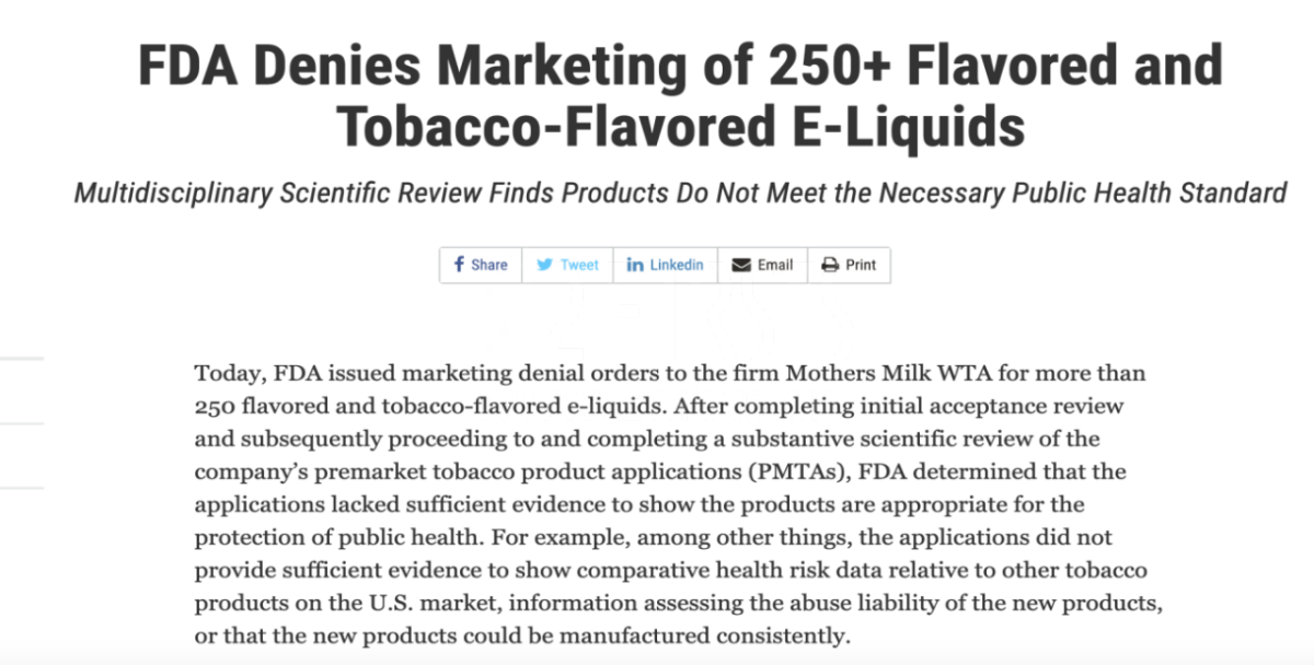 美国FDA对一次性电子烟企业“出招”，是早有预谋还是形势所迫？