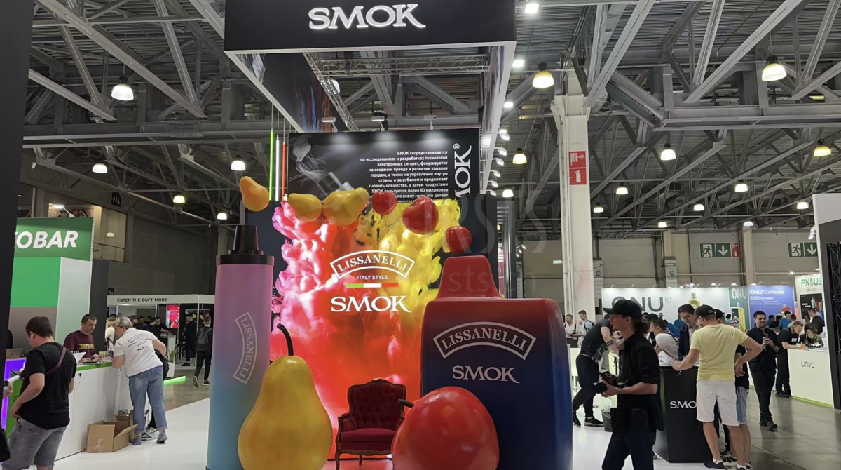 俄罗斯莫斯科电子烟展会正式开展 ELFBAR、WAKA、VAPORESSO、SMOK、HQD等品牌参展｜两个至上现场图集