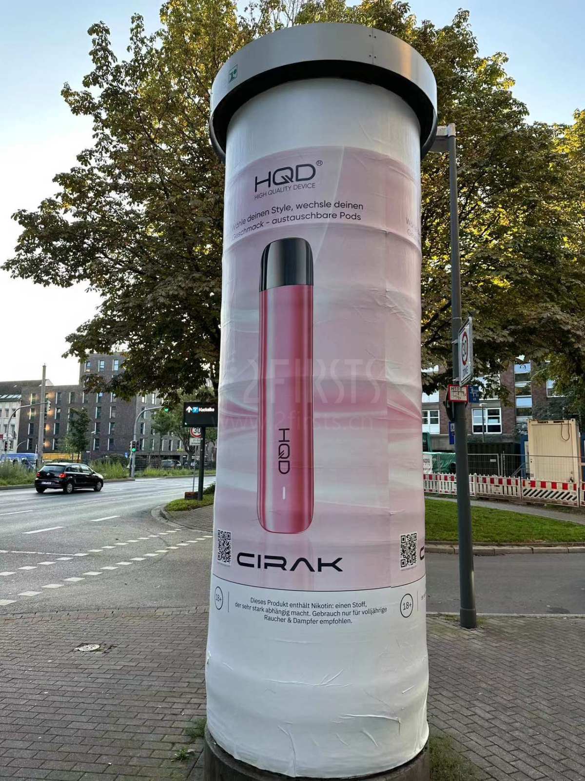 HQD在德国多特蒙德利用户外广告推广换弹式产品