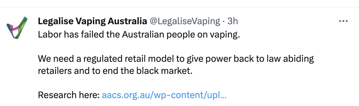 澳大利亚电子烟协会：仅4%国民对现有监管政策满意