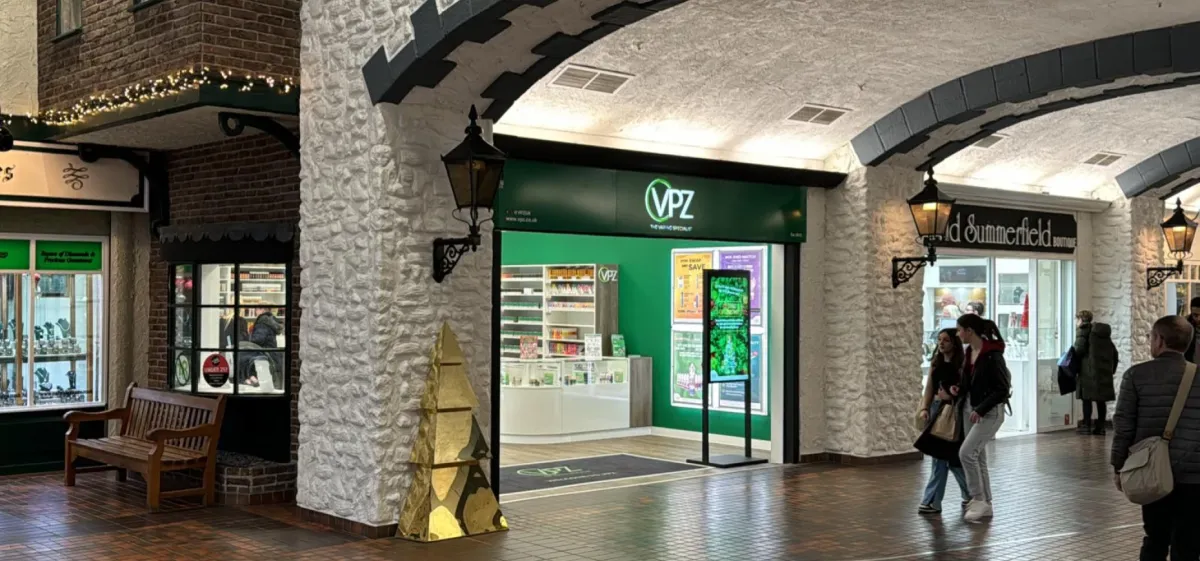 英国头部电子烟零售商VPZ在高端购物中心开设新店
