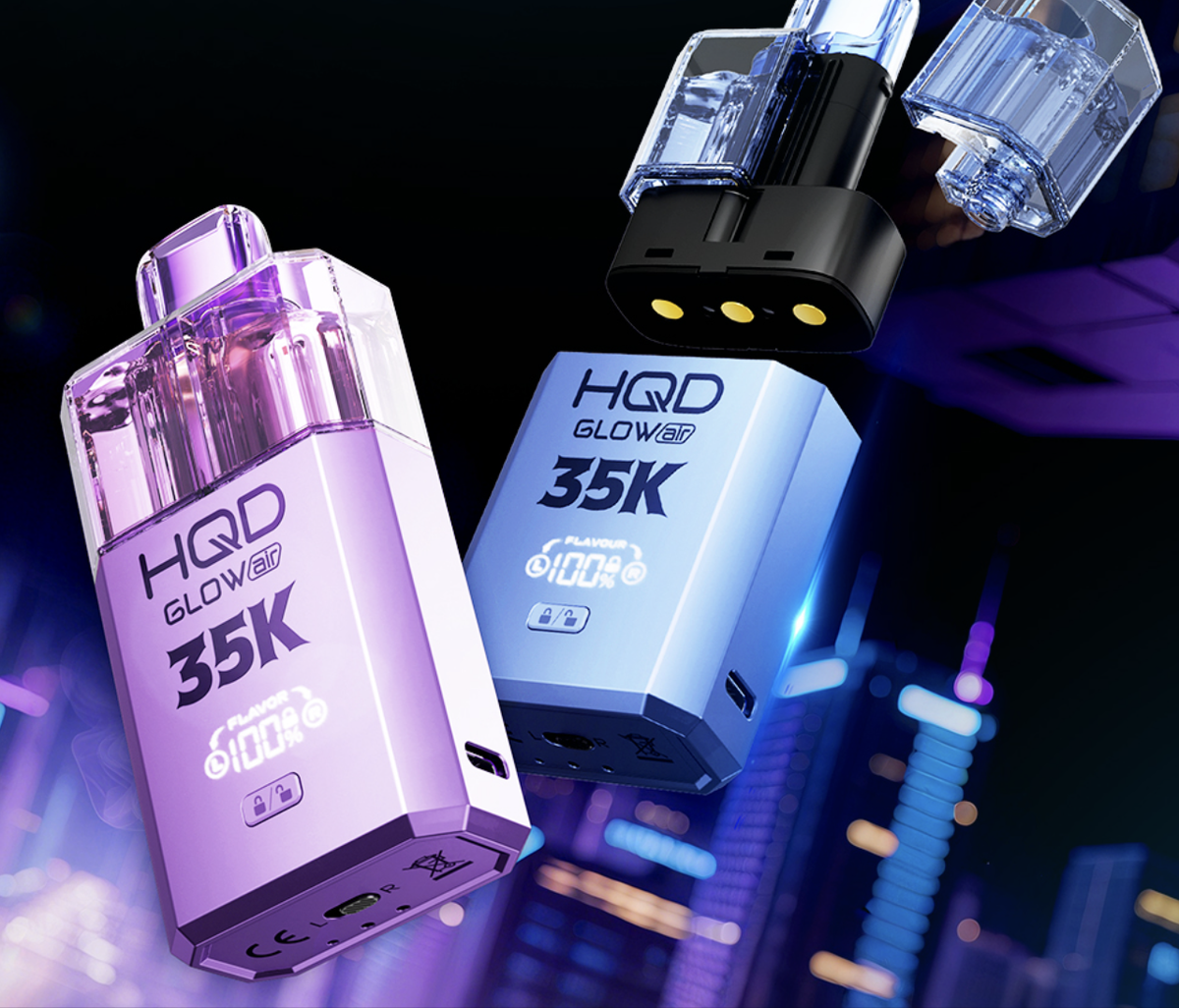 产品｜烟油含量22毫升 口数达3.5万口 HQD新推2合1可切换口味产品