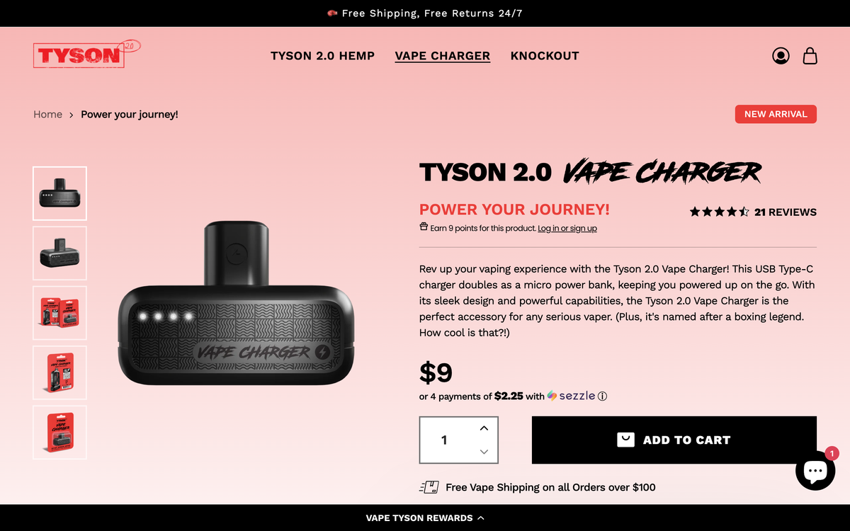 产品|TYSON推出电子烟专用“充电宝” 已在美国上线