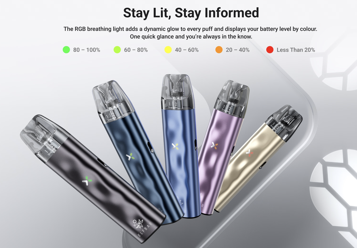 产品|ELFBAR新推ELFX MINI版:尺寸缩小,搭载5种RGB电量灯光