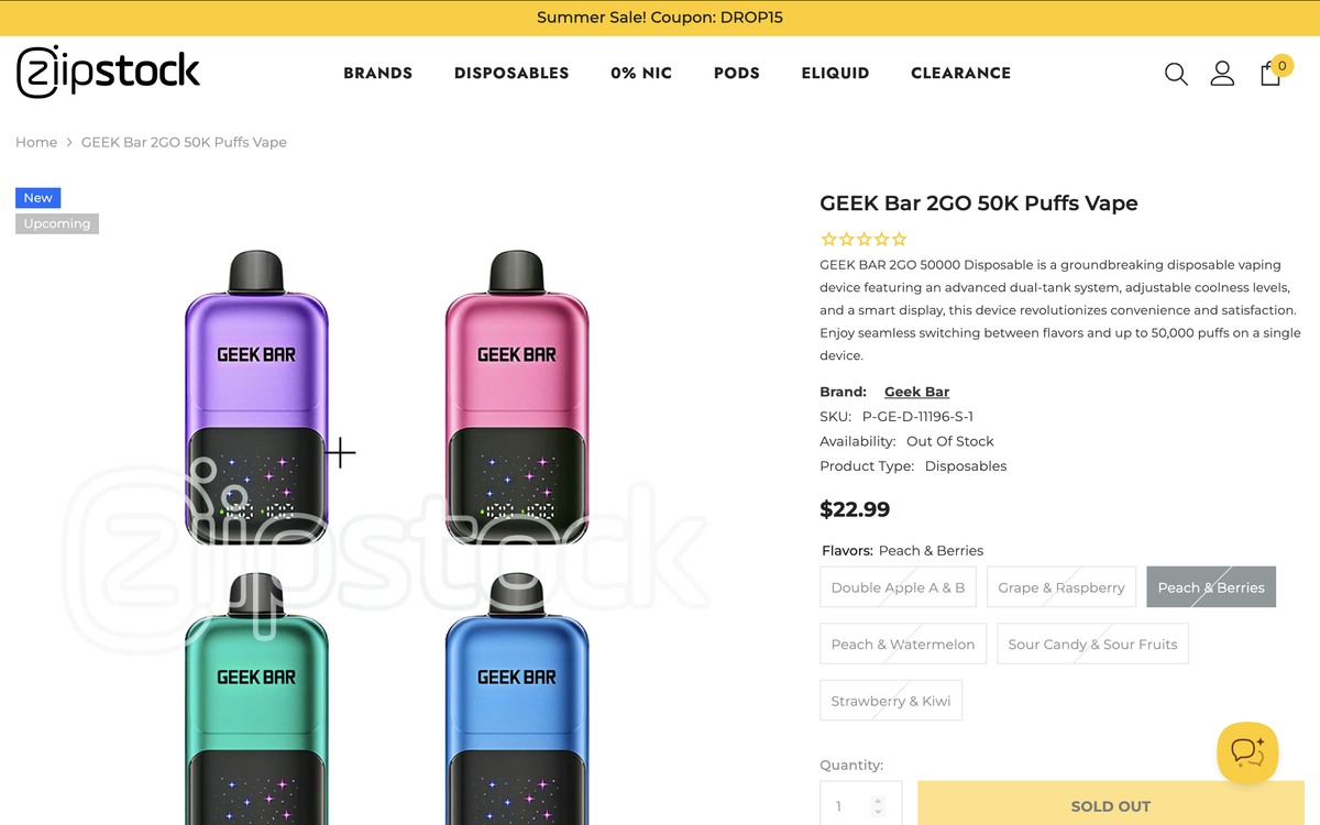 产品|同步上线双口味与冰度调节两大版本 GEEKBAR在美推出5万口新品2GO