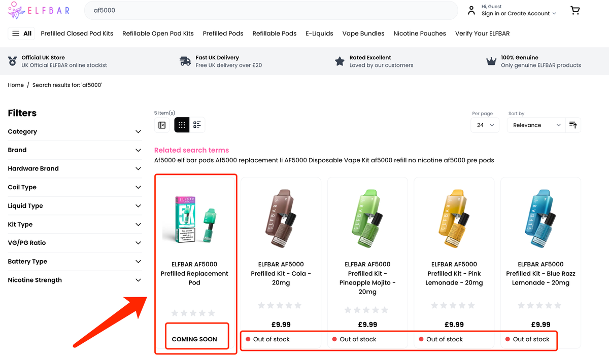 2Firsts观察|英国一次性禁令落地:ELFBAR AF5000停售,可替换版即将上线