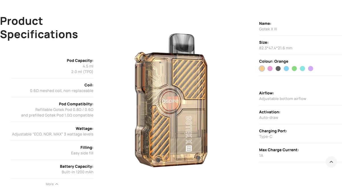 产品｜电池容量提升50% 兼容全系烟弹 Aspire GOTEK X III在英开售