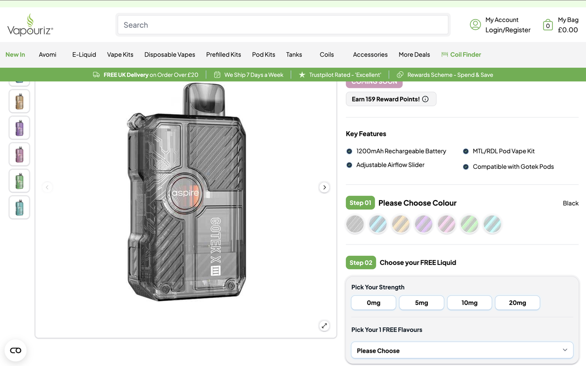 产品|电池容量提升50% 兼容全系烟弹 Aspire GOTEK X III在英开售