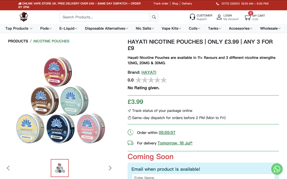 产品|突出凉感口味设计 主攻英国与阿联酋市场 HAYATI推出尼古丁袋