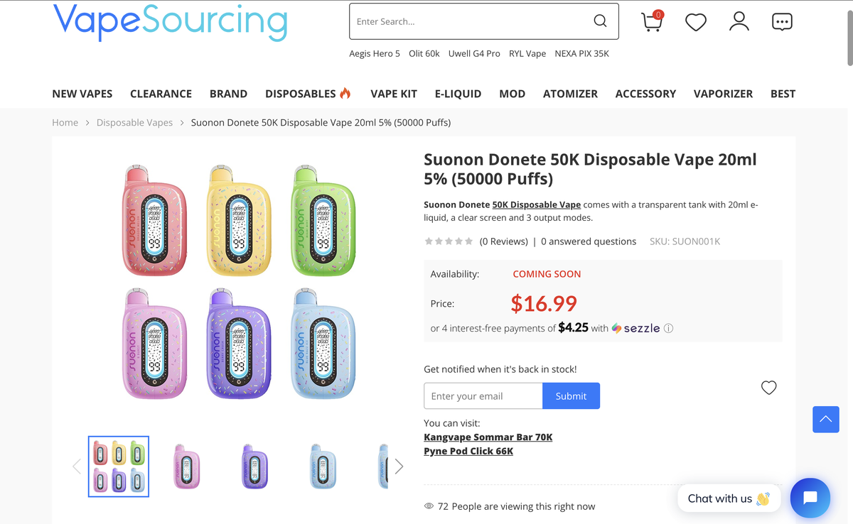产品｜屏显式透明油仓+甜甜圈造型，SUONON DONETE 50K在美国上市