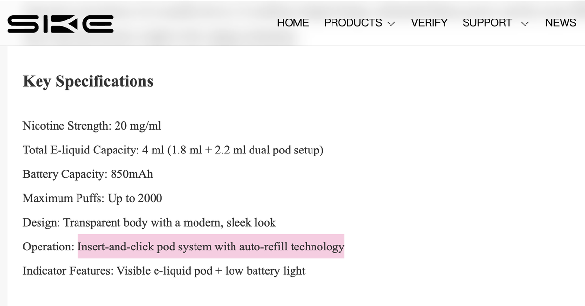 产品|1.8mL+2.2mL双烟弹嵌套设计 SKE在英推出换弹新品CL2000