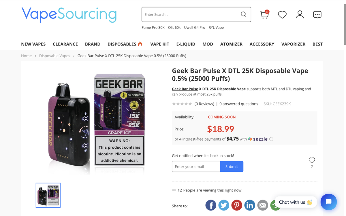 产品|GEEKBAR Pulse X系列在美发布首款肺吸产品,尼古丁浓度达5%